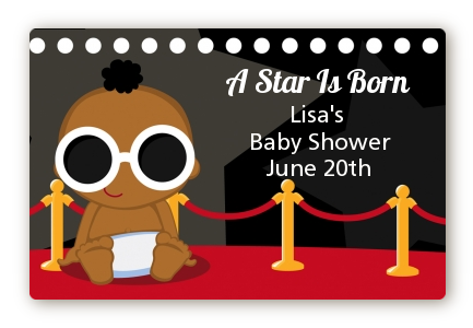  A Star Is Born!® Hollywood - Baby Shower Landscape Sticker/Labels Caucasian Boy