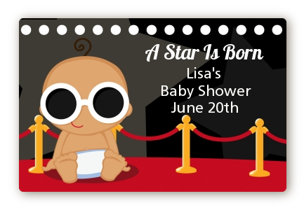  A Star Is Born!® Hollywood - Baby Shower Landscape Sticker/Labels Caucasian Boy