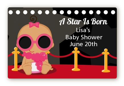  A Star Is Born!® Hollywood - Baby Shower Landscape Sticker/Labels Caucasian Boy