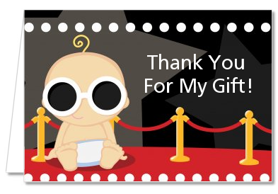  A Star Is Born!® Hollywood - Baby Shower Thank You Cards Caucasian Boy