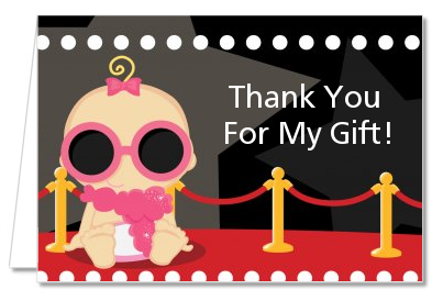  A Star Is Born!® Hollywood - Baby Shower Thank You Cards Caucasian Boy