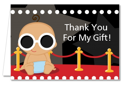  A Star Is Born!® Hollywood - Baby Shower Thank You Cards Caucasian Boy