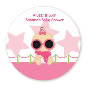  A Star Is Born Hollywood White|Pink - Personalized Baby Shower Table Confetti Caucasian Blonde Hair