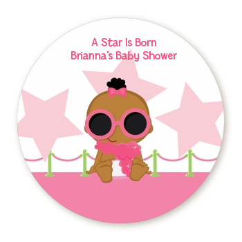 A Star Is Born Hollywood White|Pink - Personalized Baby Shower Table Confetti Caucasian Blonde Hair
