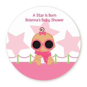  A Star Is Born Hollywood White|Pink - Personalized Baby Shower Table Confetti Caucasian Blonde Hair