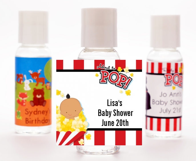  About To Pop &reg; - Personalized Baby Shower Hand Sanitizers Favors Asian