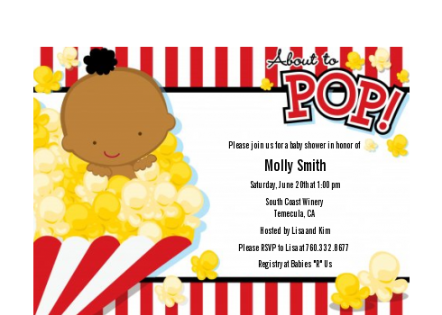  About To Pop &reg; - Baby Shower Petite Invitations African American