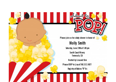  About To Pop &reg; - Baby Shower Petite Invitations African American