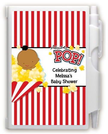  About To Pop &reg; - Baby Shower Personalized Notebook Favor African American