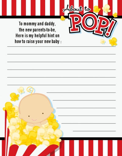  About To Pop &reg; - Baby Shower Notes of Advice Caucasian