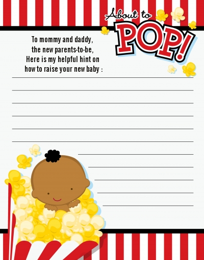  About To Pop &reg; - Baby Shower Notes of Advice Caucasian