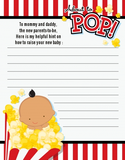  About To Pop &reg; - Baby Shower Notes of Advice Caucasian