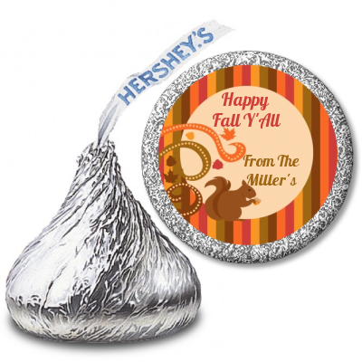 Acorn Harvest Fall Theme - Hershey Kiss Halloween Sticker Labels