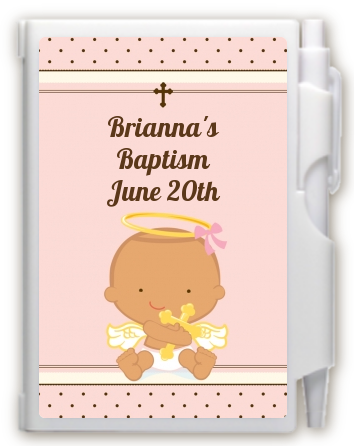 Angel Baby Girl Hispanic - Baptism / Christening Personalized Notebook Favor