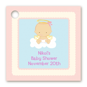 Angel in the Cloud Girl - Personalized Baby Shower Card Stock Favor Tags