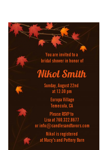 Autumn Leaves - Bridal Shower Petite Invitations