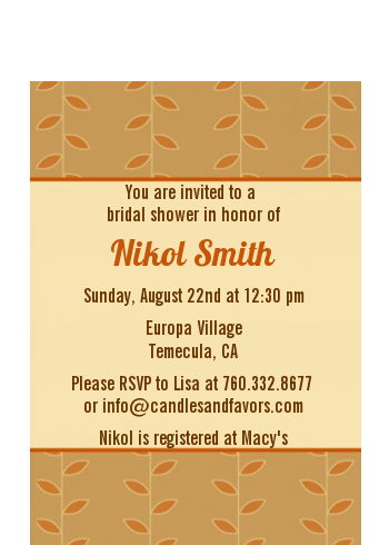 Autumn Tree - Bridal Shower Petite Invitations