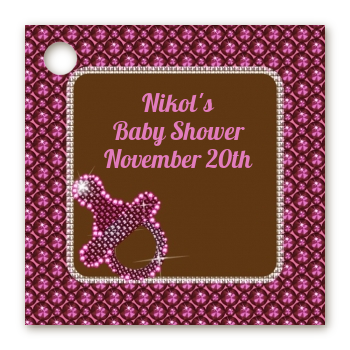 Baby Bling Pink - Personalized Baby Shower Card Stock Favor Tags