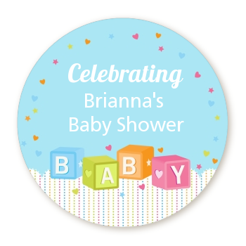  Baby Blocks Blue - Personalized Baby Shower Table Confetti 
