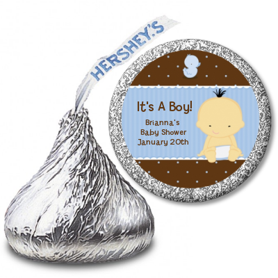 Baby Boy Asian - Hershey Kiss Baby Shower Sticker Labels