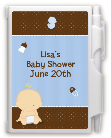 Baby Boy Caucasian - Baby Shower Personalized Notebook Favor