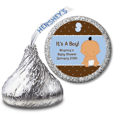 Baby Boy Hispanic - Hershey Kiss Baby Shower Sticker Labels