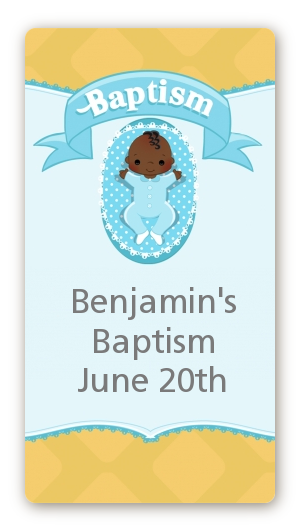  Baby Boy - Custom Rectangle Baptism / Christening Sticker/Labels Option 1