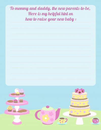 Baby Brewing Tea Party - Baby Shower Notes of Advice