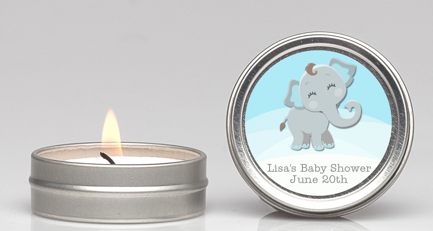  Baby Elephant - Baby Shower Candle Favors Option 1
