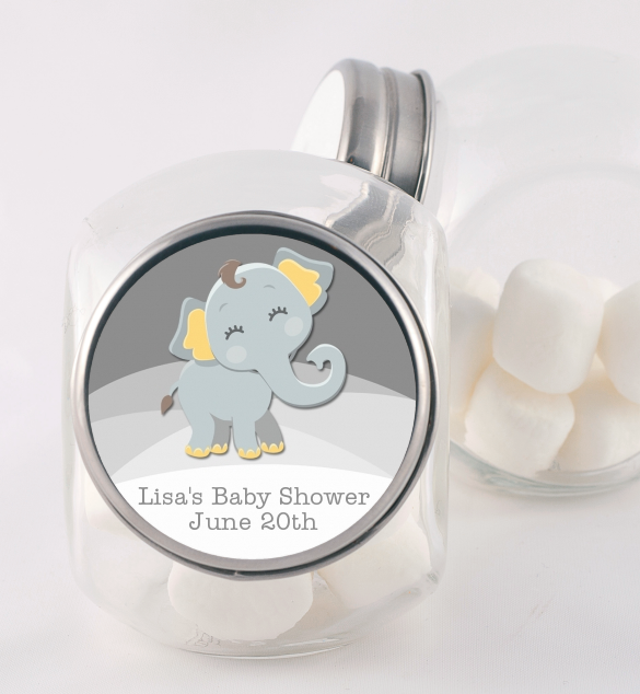  Baby Elephant - Personalized Baby Shower Candy Jar Option 1