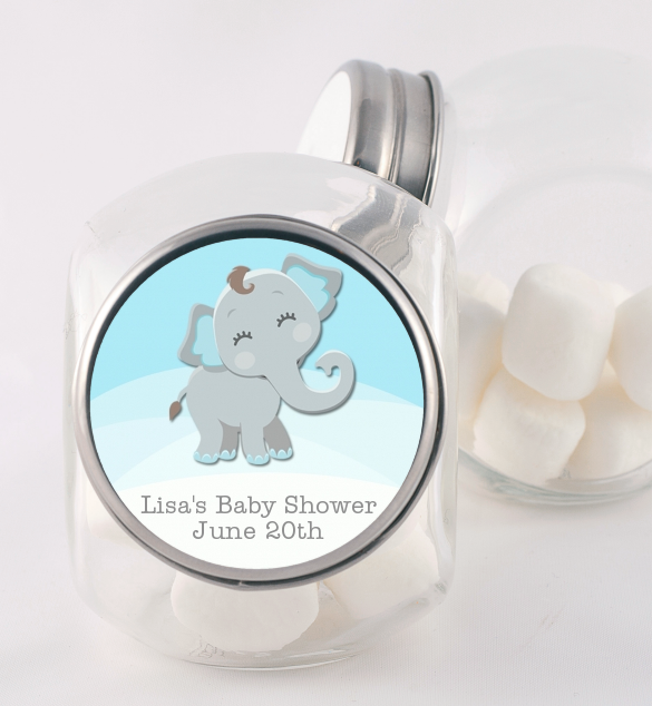  Baby Elephant - Personalized Baby Shower Candy Jar Option 1