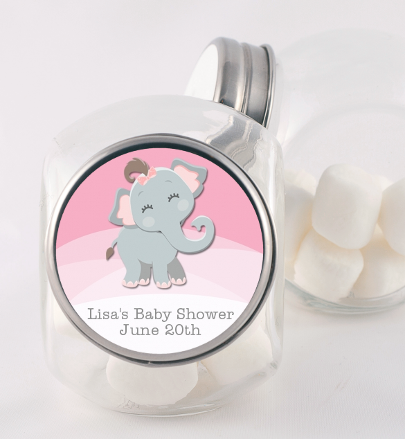  Baby Elephant - Personalized Baby Shower Candy Jar Option 1