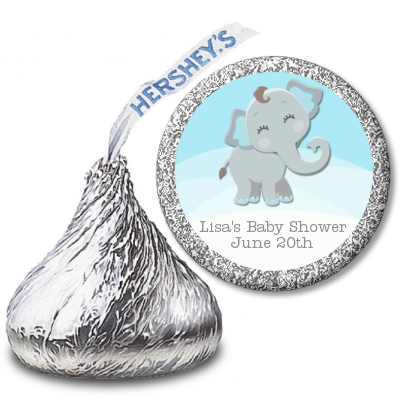  Baby Elephant - Hershey Kiss Baby Shower Sticker Labels Option 1