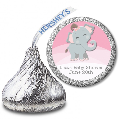  Baby Elephant - Hershey Kiss Baby Shower Sticker Labels Option 1