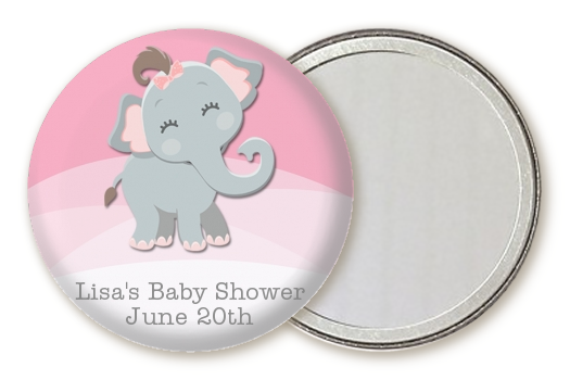  Baby Elephant - Personalized Baby Shower Pocket Mirror Favors Option 1