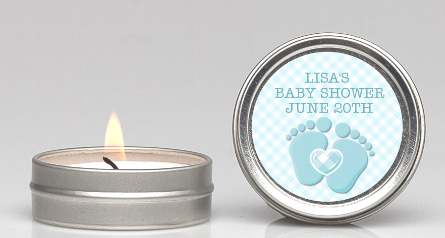  Baby Feet Baby Boy - Baby Shower Candle Favors Option 1