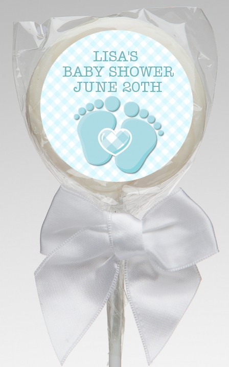  Baby Feet Baby Boy - Personalized Baby Shower Lollipop Favors Option 1