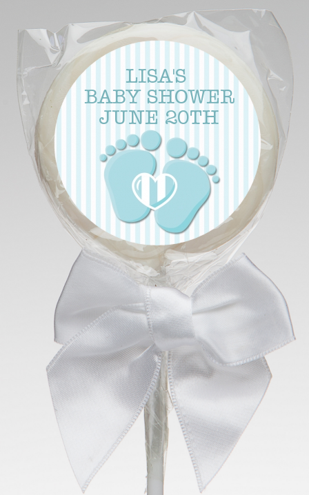  Baby Feet Baby Boy - Personalized Baby Shower Lollipop Favors Option 1
