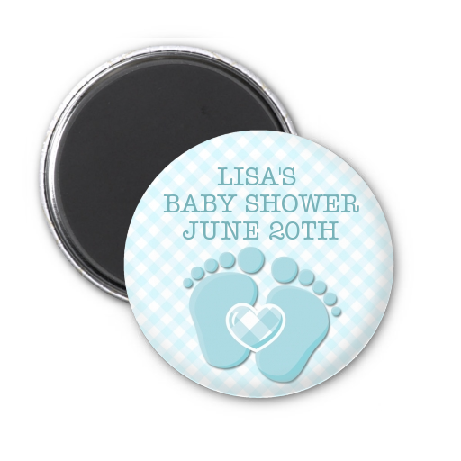 Baby Feet Baby Boy - Personalized Baby Shower Magnet Favors Option 1