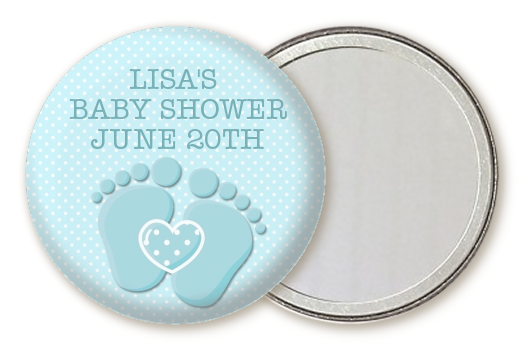  Baby Feet Baby Boy - Personalized Baby Shower Pocket Mirror Favors Option 1