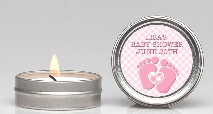  Baby Feet Baby Girl - Baby Shower Candle Favors Option 1