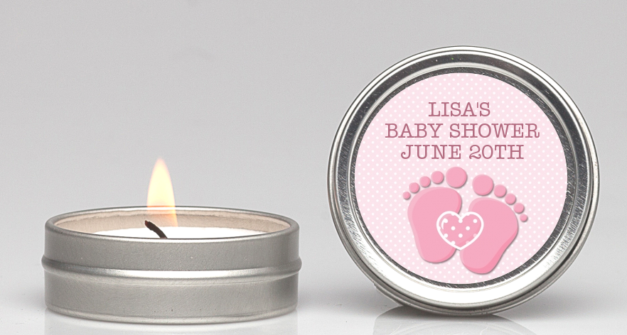  Baby Feet Baby Girl - Baby Shower Candle Favors Option 1