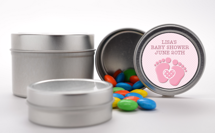  Baby Feet Baby Girl - Custom Baby Shower Favor Tins Option 1