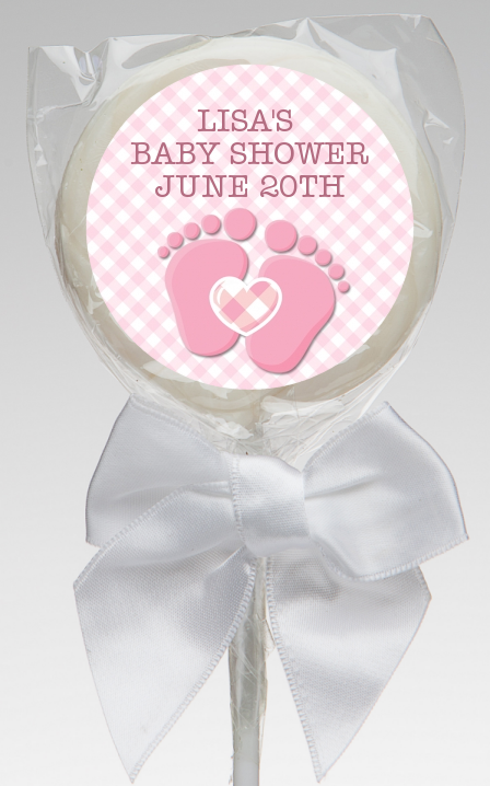  Baby Feet Baby Girl - Personalized Baby Shower Lollipop Favors Option 1