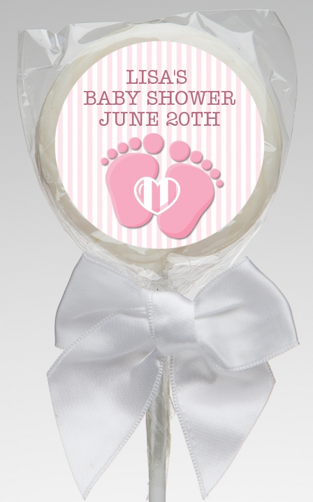  Baby Feet Baby Girl - Personalized Baby Shower Lollipop Favors Option 1