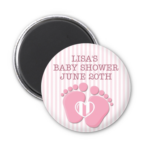  Baby Feet Baby Girl - Personalized Baby Shower Magnet Favors Option 1