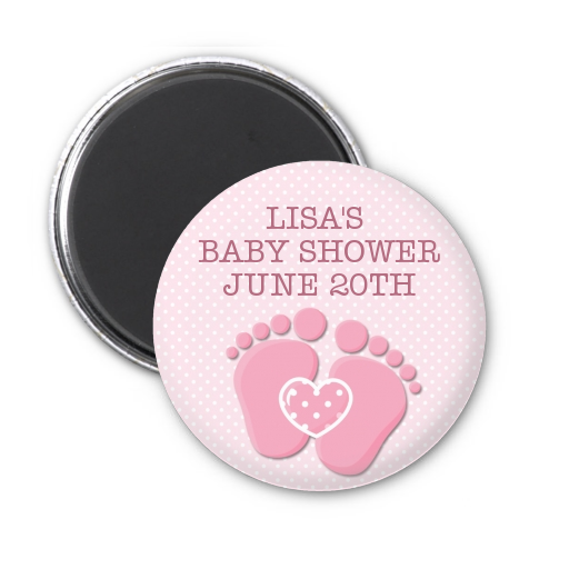  Baby Feet Baby Girl - Personalized Baby Shower Magnet Favors Option 1