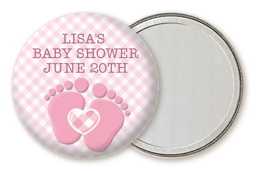 Baby Feet Baby Girl - Personalized Baby Shower Pocket Mirror Favors Option 1