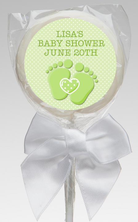  Baby Feet Baby Green - Personalized Baby Shower Lollipop Favors Option 1
