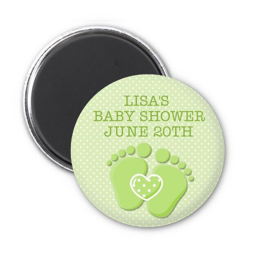  Baby Feet Baby Green - Personalized Baby Shower Magnet Favors Option 1